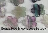 CFG660 15.5 inches 15mm carved flower fluorite gemstone beads