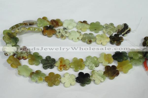 CFG664 15.5 inches 20mm carved flower flower jade beads