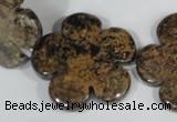 CFG680 15.5 inches 30mm carved flower bronzite gemstone beads