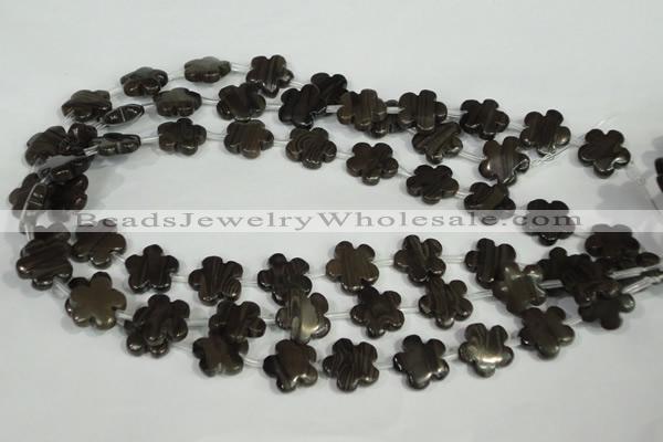 CFG681 15.5 inches 15mm carved flower grain stone beads