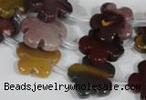 CFG684 15.5 inches 15mm carved flower mookaite gemstone beads