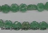 CFG70 15.5 inches 10mm carved flower green aventurine beads