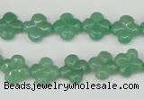 CFG74 15.5 inches 11*11mm carved flower green aventurine beads