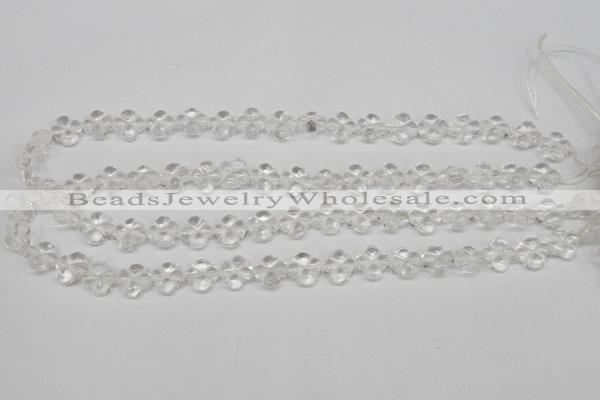 CFG75 15.5 inches 11*11mm carved flower white crystal beads