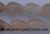 CFG750 15.5 inches 15*20mm carved teardrop natural pink quartz beads