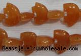 CFG771 15.5 inches 10*15mm carved animal red aventurine beads