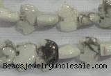 CFG774 15.5 inches 10*15mm carved animal white howlite beads