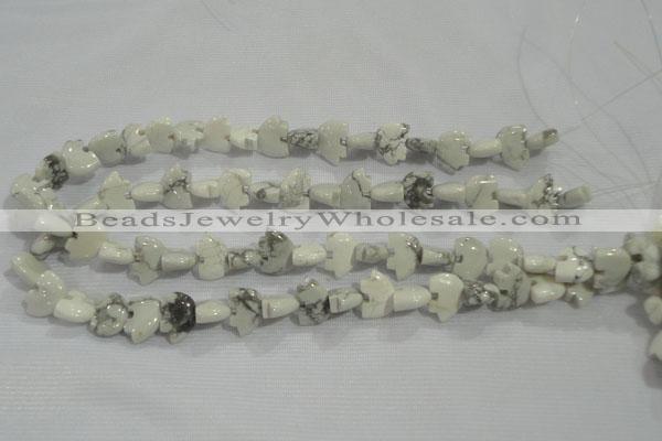 CFG774 15.5 inches 10*15mm carved animal white howlite beads