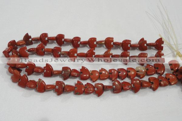 CFG777 15.5 inches 10*15mm carved animal red jasper beads