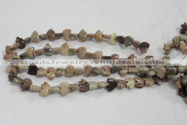 CFG780 15.5 inches 10*15mm carved animal jasper beads