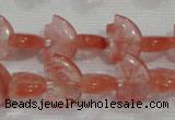 CFG785 15.5 inches 10*15mm carved animal cloudy quartz beads