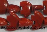 CFG805 12.5 inches 14*18mm carved animal red jasper beads