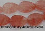 CFG819 12.5 inches 15*20mm carved leaf cherry quartz beads wholesale