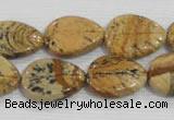 CFG823 12.5 inches 15*20mm carved leaf picture jasper beads wholesale