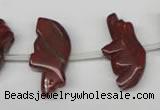 CFG857 Top-drilled 12*24mm carved animal red jasper beads