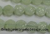 CFG883 15.5 inches 12mm carved flower New jade gemstone beads