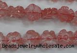 CFG884 15.5 inches 12mm carved flower cherry quartz beads