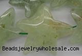 CFG920 30*33mm faceted & carved star green rutilated quartz beads