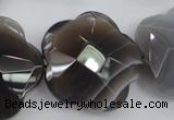 CFG948 32*33mm faceted & carved flower grey botswana agate beads