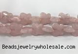 CFG973 15.5 inches 30*33mm carved butterfly rose quartz beads