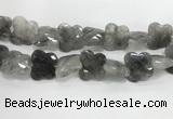 CFG975 15.5 inches 30*33mm carved butterfly cloudy quartz beads