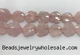 CFG978 15.5 inches 33*33mm carved flower rose quartz beads