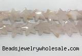 CFG983 15.5 inches 33*33mm carved star rose quartz beads