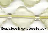 CFG991 15 inches 16mm - 17mm carved flower lemon quartz beads