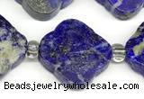 CFG998 15 inches 16mm - 17mm carved flower lapis lazuli beads