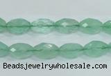 CFL102 15.5 inches 8*12mm faceted rice natural green fluorite beads