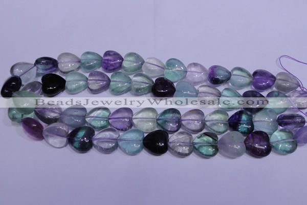 CFL1055 15 inches 16*16mm heart natural fluorite gemstone beads