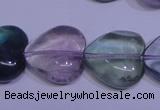 CFL1057 15 inches 20*20mm heart natural fluorite gemstone beads