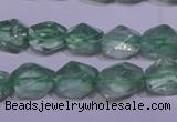 CFL1082 15 inches 9*12mm faceted nuggets green fluorite beads