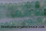 CFL112 15.5 inches 5*10mm faceted rondelle green fluorite beads