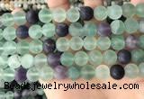 CFL1148 15.5 inches 10mm round matte fluorite beads wholesale