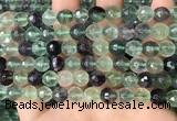 CLF1156 15.5 inches 8mm faceetd round fluorite gemstone beads