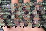 CLF1162 15.5 inches 8mm faceetd round fluorite gemstone beads