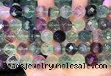 CLF1164 15.5 inches 12mm faceetd round fluorite gemstone beads