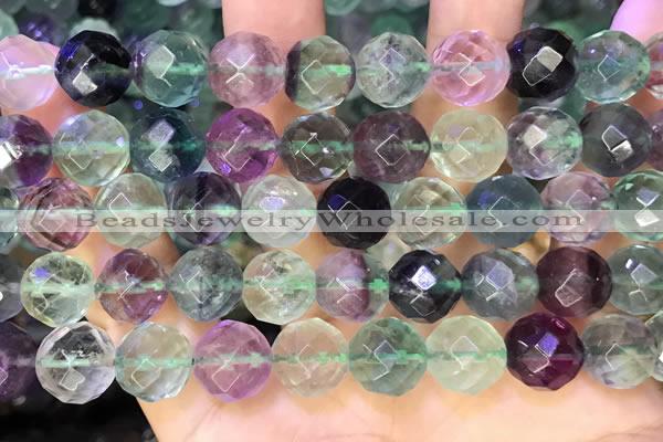 CLF1164 15.5 inches 12mm faceetd round fluorite gemstone beads