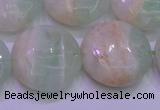 CFL1213 15.5 inches 20mm flat round green fluorite gemstone beads