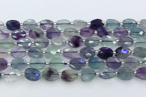 CFL1231 15.5 inches 8*10mm faceted oval fluorite beads