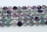 CFL1233 15.5 inches 10mm faceted square fluorite beads