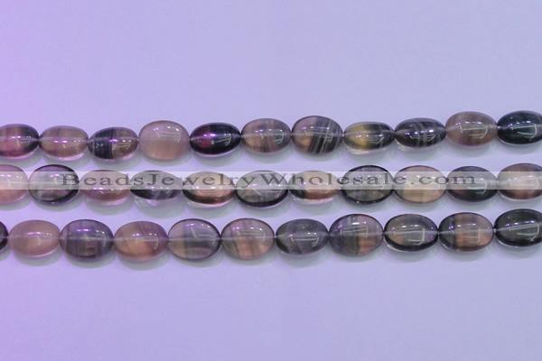 CFL1341 15.5 inches 12*16mm oval purple fluorite gemstone beads