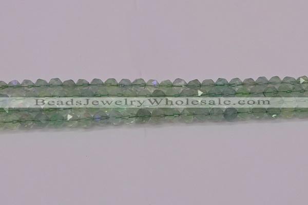 CFL1401 15.5 inches 6mm faceted nuggets green fluorite beads