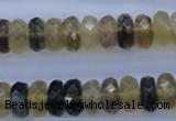 CFL143 15.5 inches 6*12mm faceted rondelle yellow fluorite beads