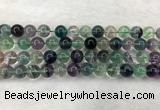 CFL1464 15.5 inches 12mm round A grade fluorite gemstone beads