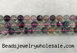 CFL1483 15.5 inches 10mm round rainbow fluorite gemstone beads