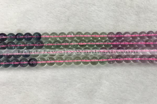 CFL1490 15.5 inches 8mm round rainbow fluorite gemstone beads