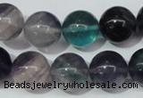 CFL154 15.5 inches 14mm round natural fluorite gemstone beads wholesale