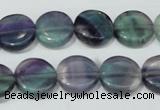 CFL164 15.5 inches 14mm coin natural fluorite beads wholesale